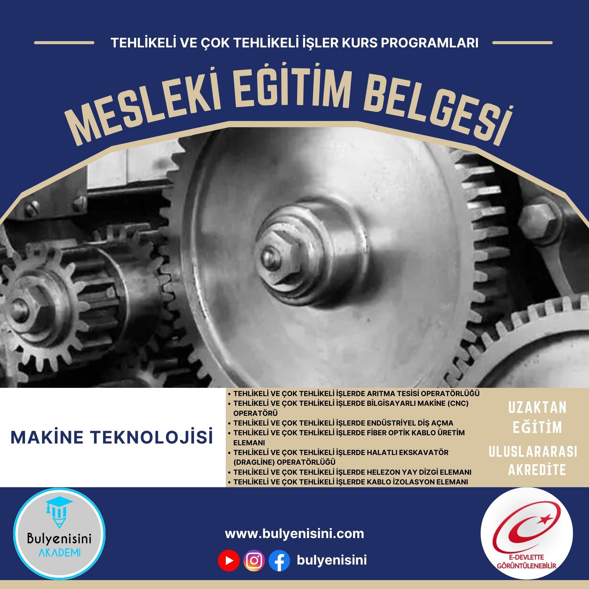 40 SAAT ENDÜSTRİYEL DİŞ AÇMA EĞİTİMİ - TÇTİ