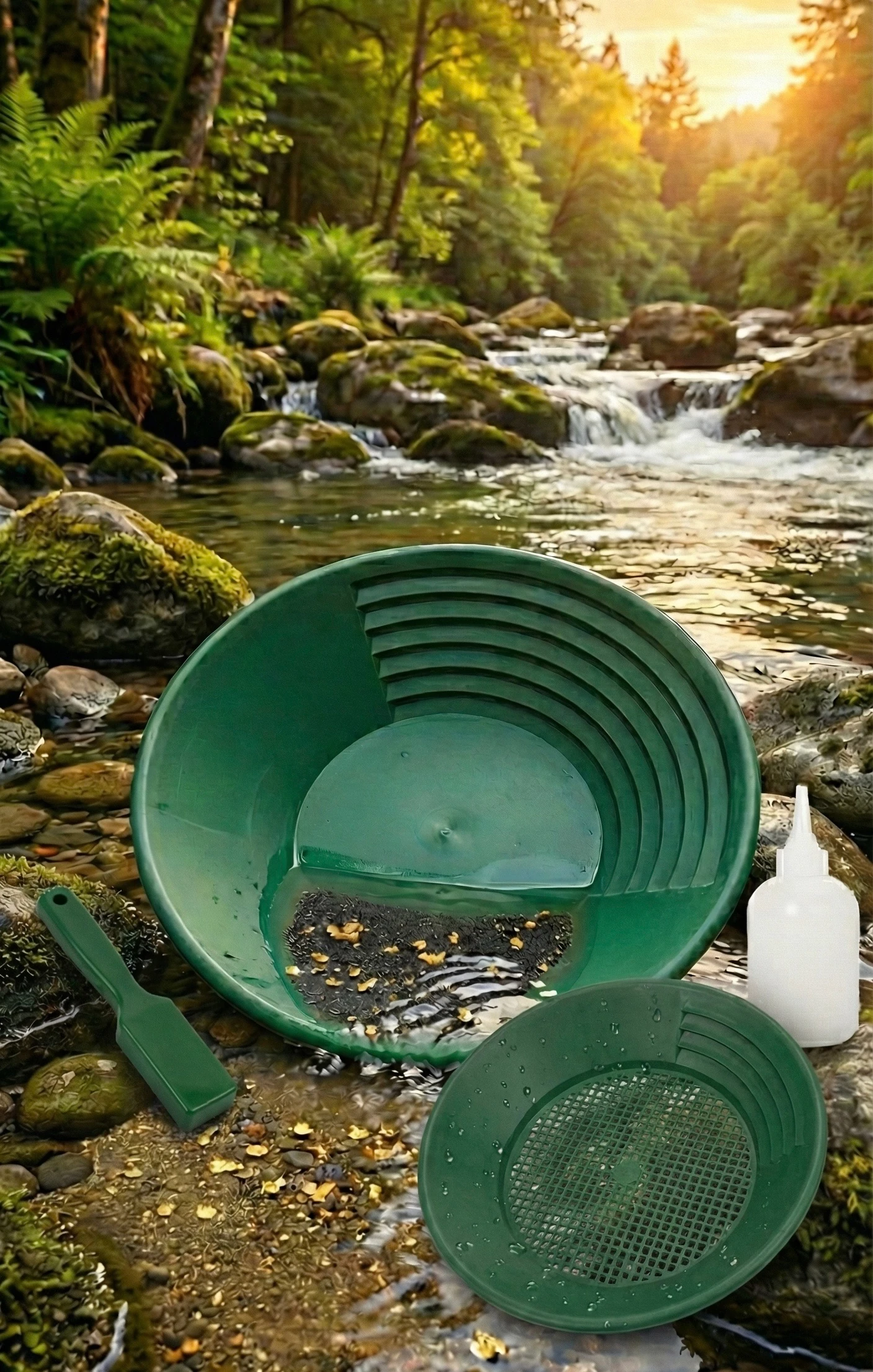 Altın Arama Gold Pan Seti - Mıknatıs & Şişe