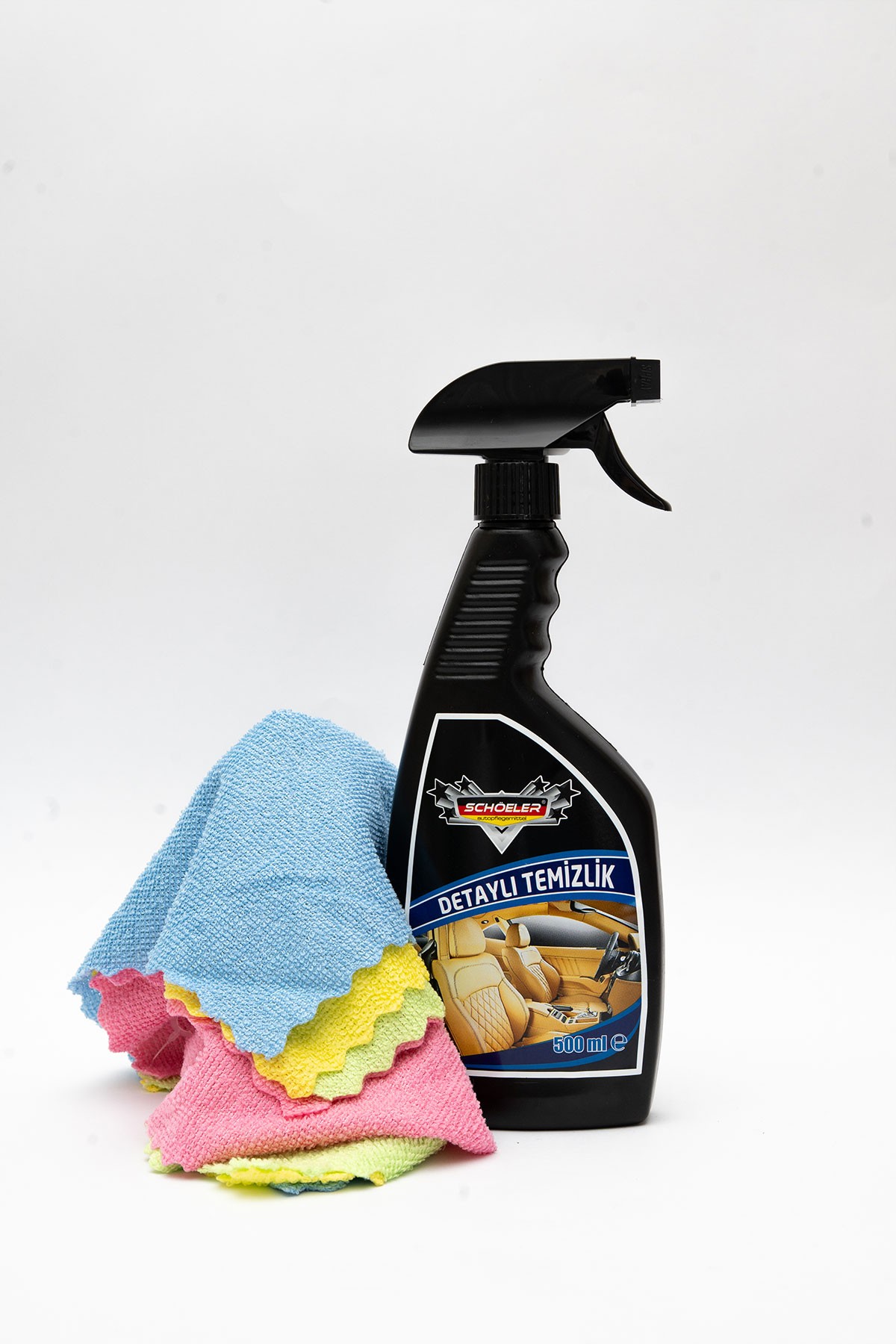 Araç İçi Detaylı Temizlik 500ML ve 4 lü Microfiber Bez Temizlik Seti