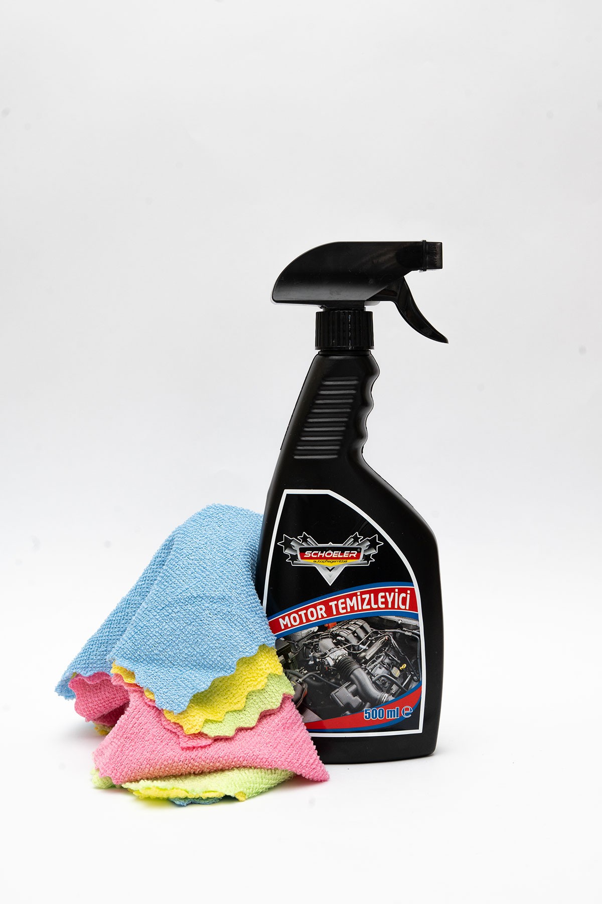 Motor Temizleyici 500ML ve 4 lü Microfiber Bez Bakım Seti