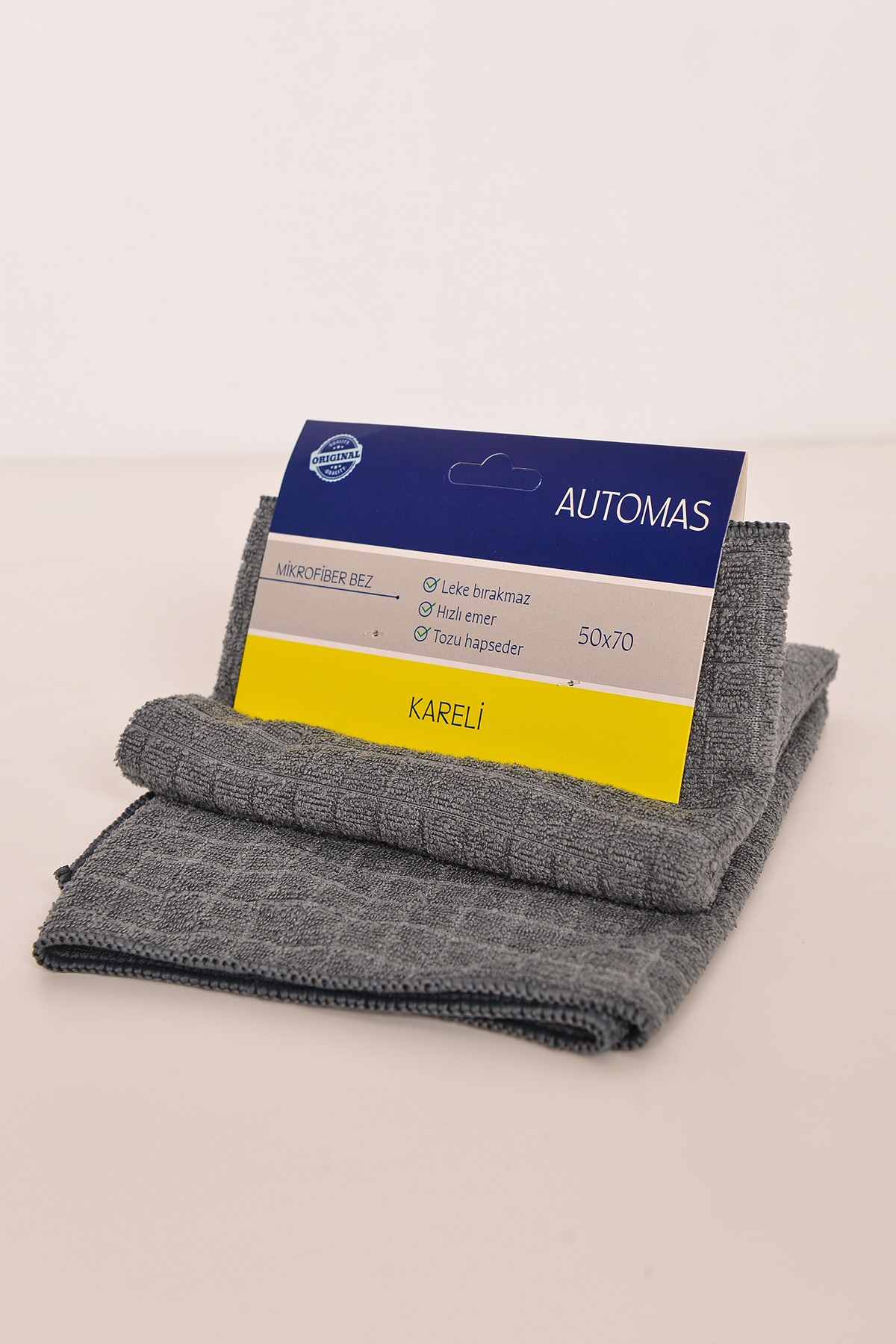 Automas Microfiber Kareli Tank Bezi