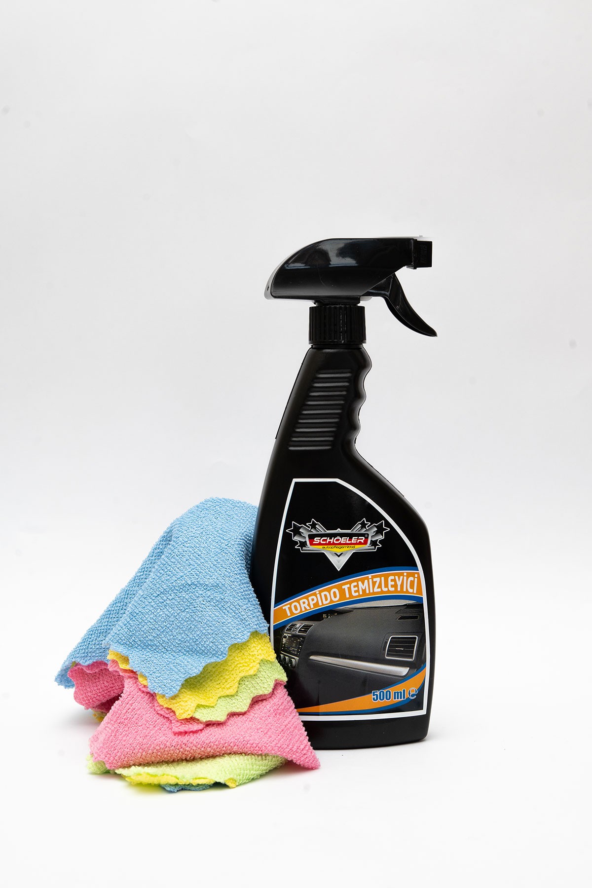Torpido Temizleyici 500ML ve Microfiber 4 lü Bez Bakım Seti
