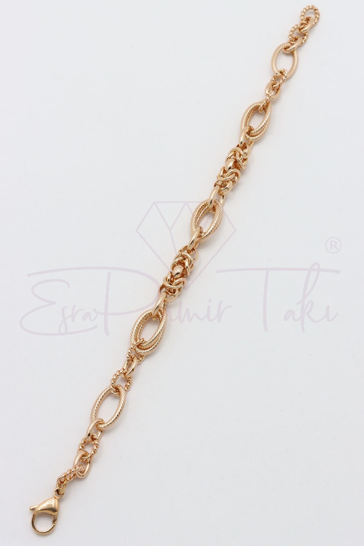 Rose Gold Renk Vıp Çelik Bileklik