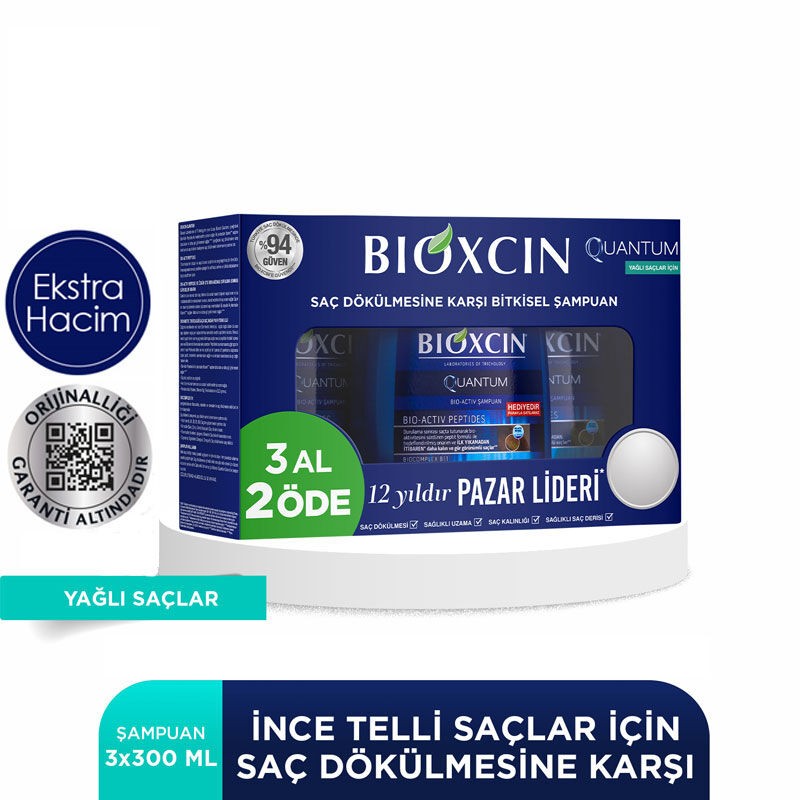 Bioxcin Quantum Şampuan 3al 2öde (Yağlı Saçlar)