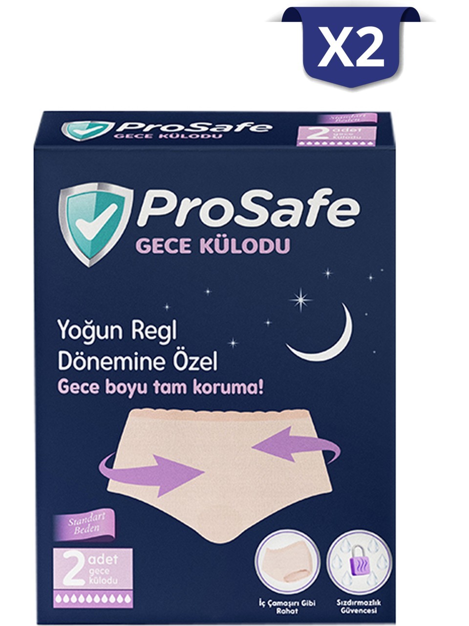Prosafe Gece Külodu Yoğun Regl Dönemine Özel Gece Boyu Tam Koruma 2'li