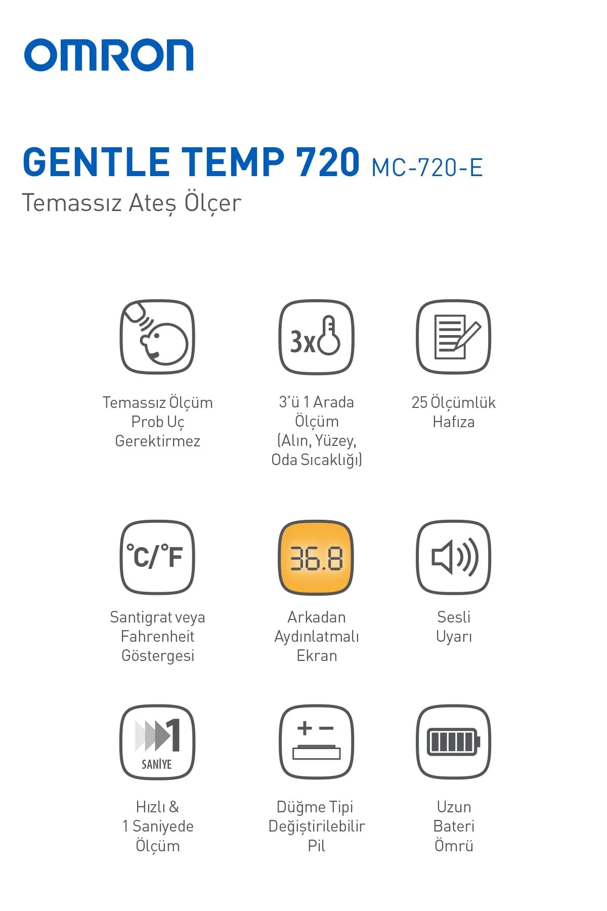 Omron Gentle Temp 720 Alından Temassız Ateş Ölçer