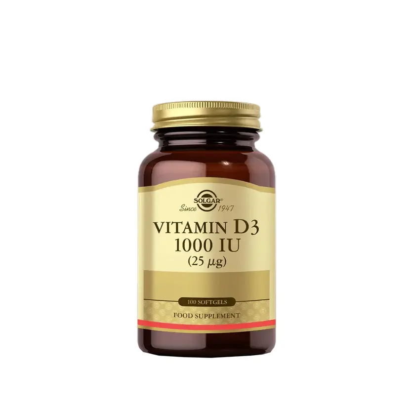 Solgar Vitamin D3 1000 IU 25 mcg 100 Yumuşak Kapsül