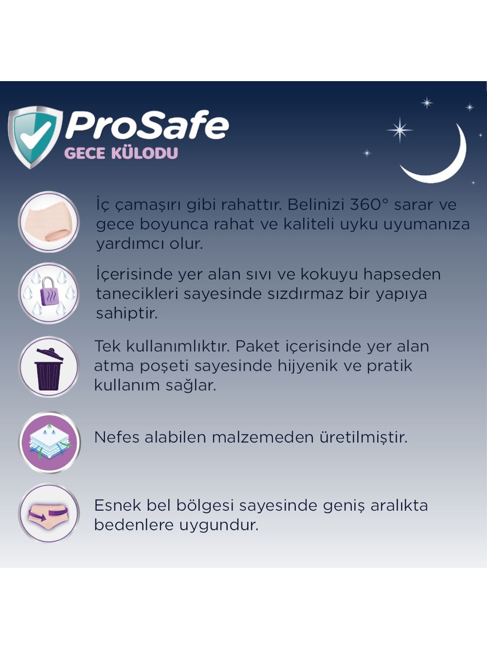 Prosafe Gece Külodu Yoğun Regl Dönemine Özel Gece Boyu Tam Koruma 2'li