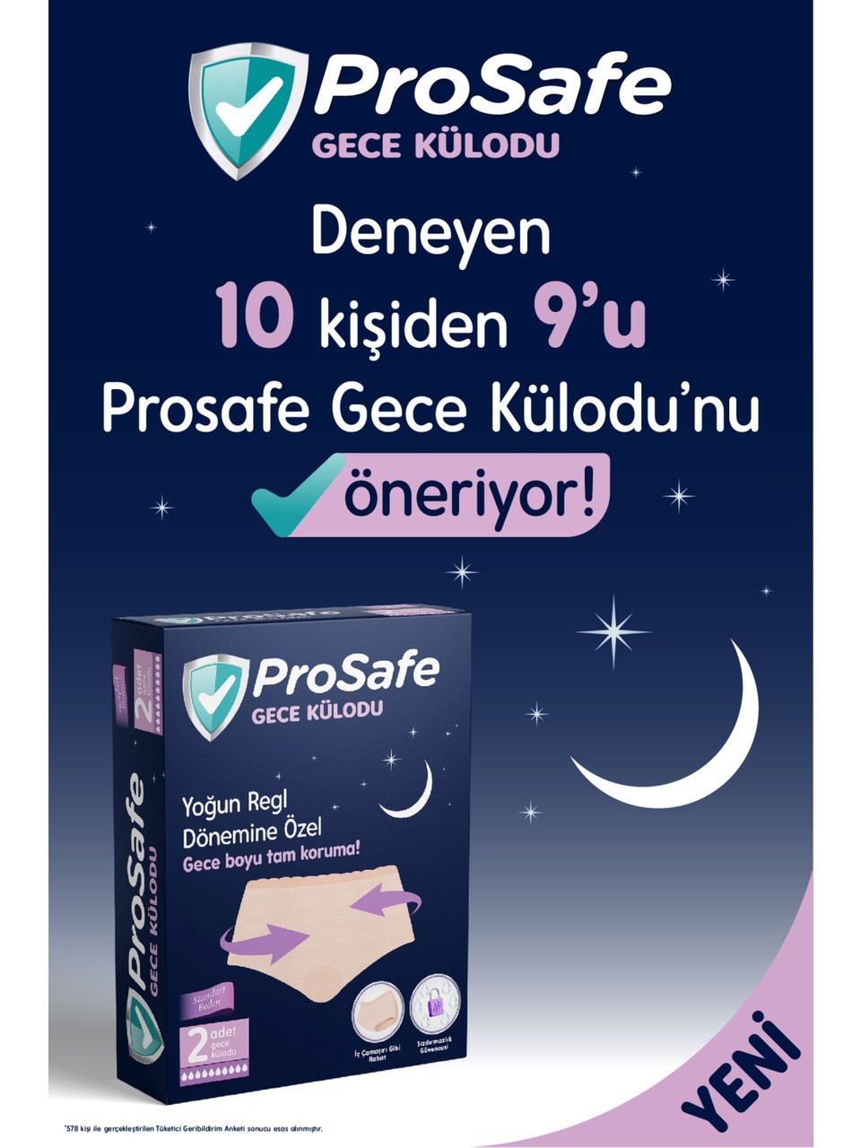 Prosafe Gece Külodu Yoğun Regl Dönemine Özel Gece Boyu Tam Koruma 2'li