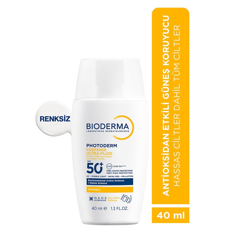 Bioderma Photoderm XDefense Spf50+ Tüm Cilt Tipleri İçin Renksiz Güneş Kremi 40 ml