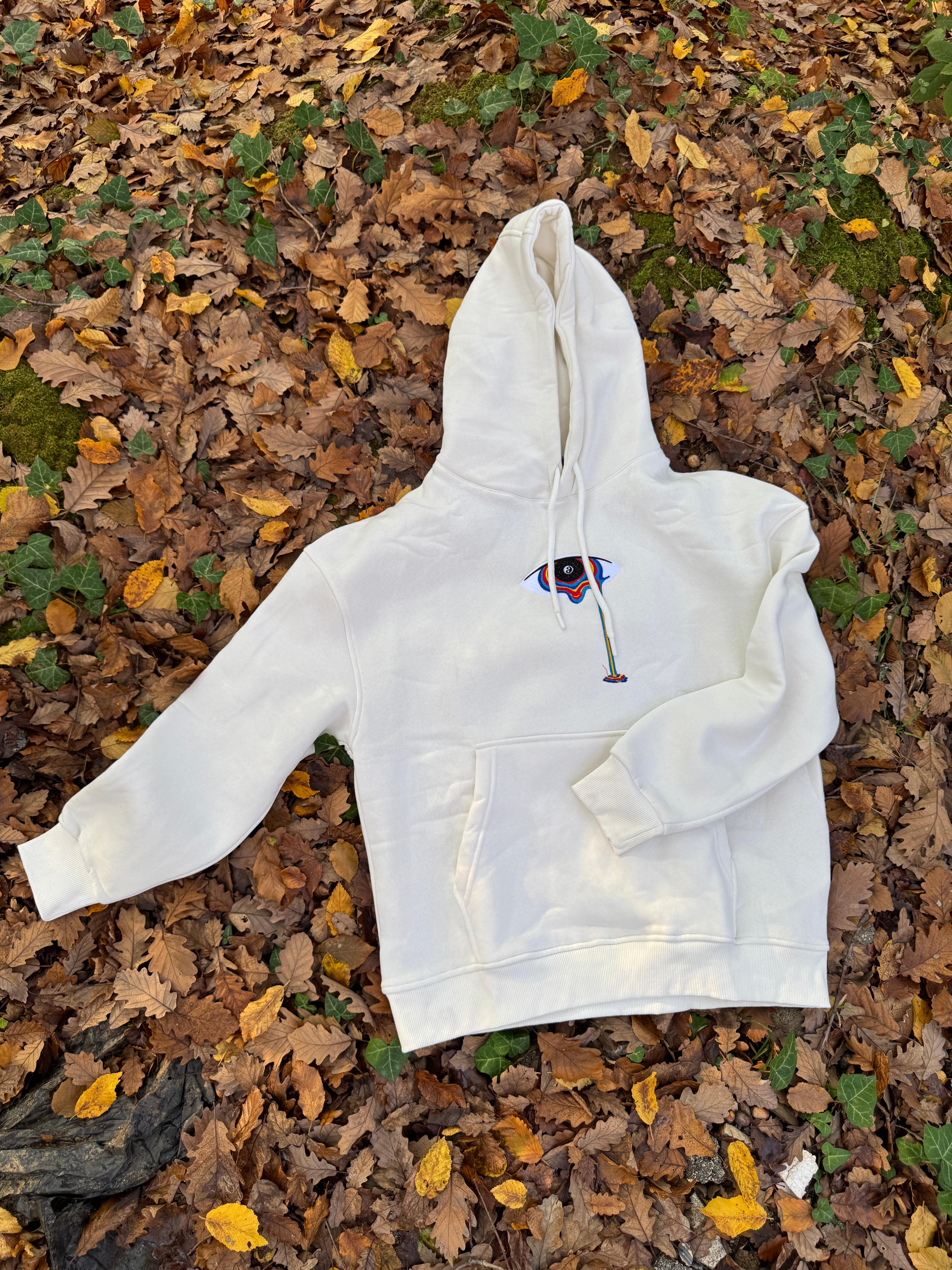 Beyaz premium hoodie