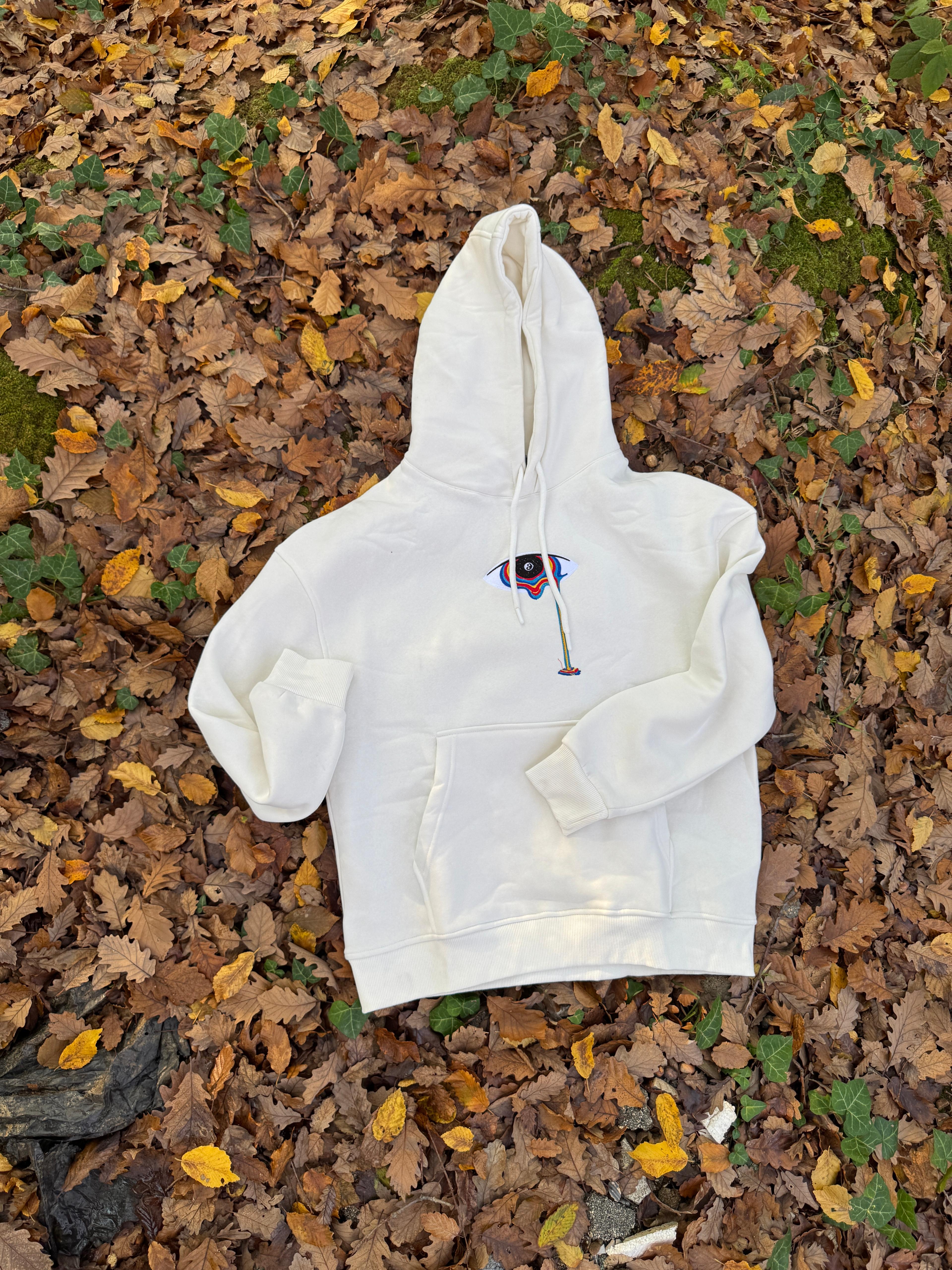 Beyaz premium hoodie