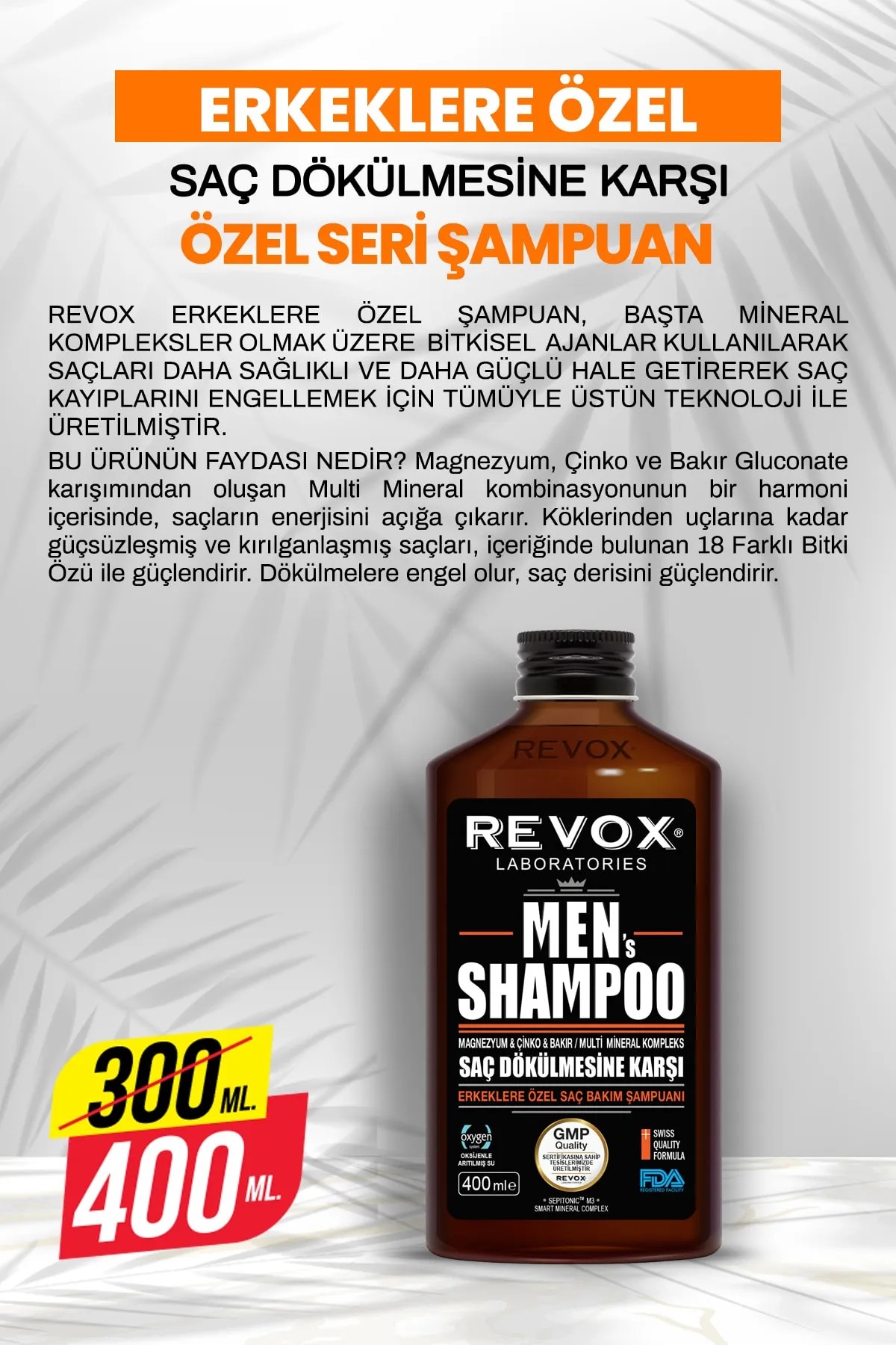 Revox Men Saç Dökülmesine Karşı Şampuan 400 mL