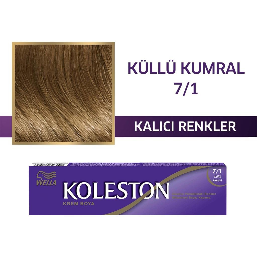 Koleston Kalıcı Krem Saç Boyası 7/1 Küllü Kumral