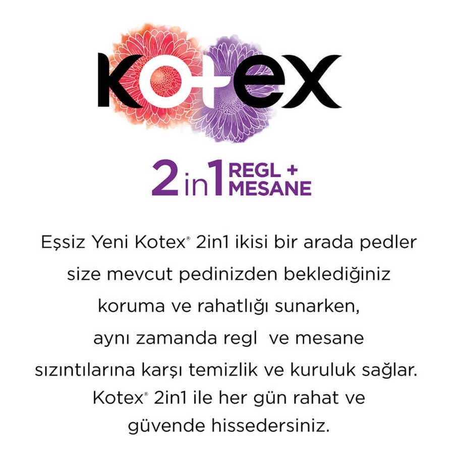 Kotex 2İn1 Mesane Ve Regl Pedi 12'Li Ultra Uzun