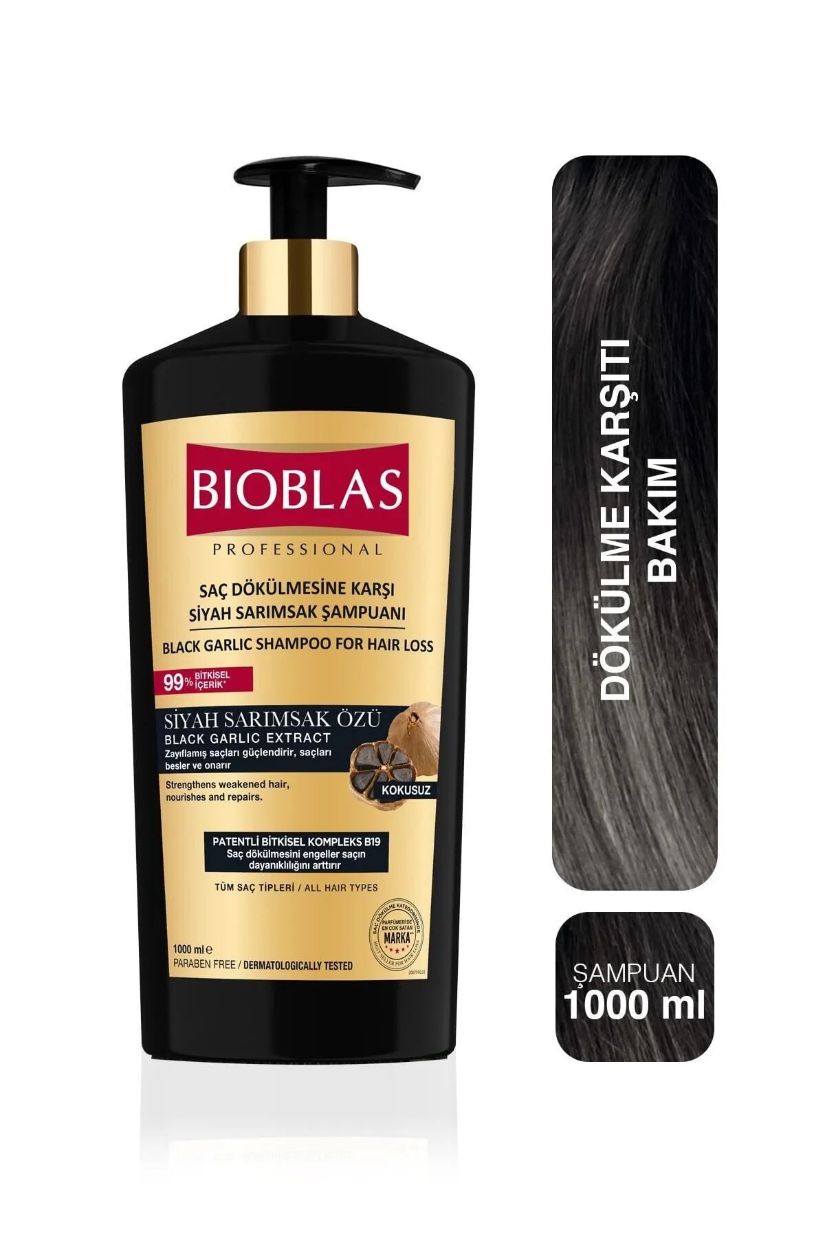 Bioblas Saç Dökülmesine Karşı Siyah Sarımsak Şampuanı 1000 mL