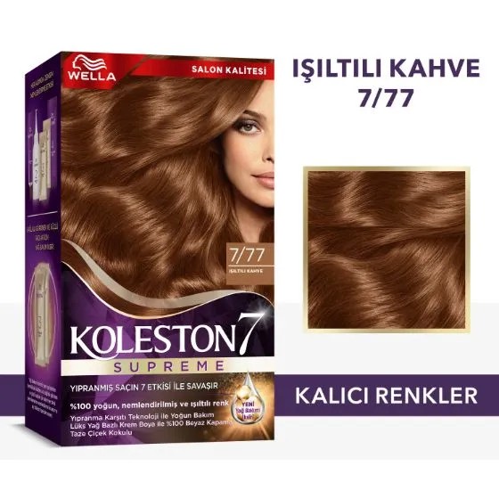 Koleston Kit Saç Boyası 7/77 Işıltılı Kahve