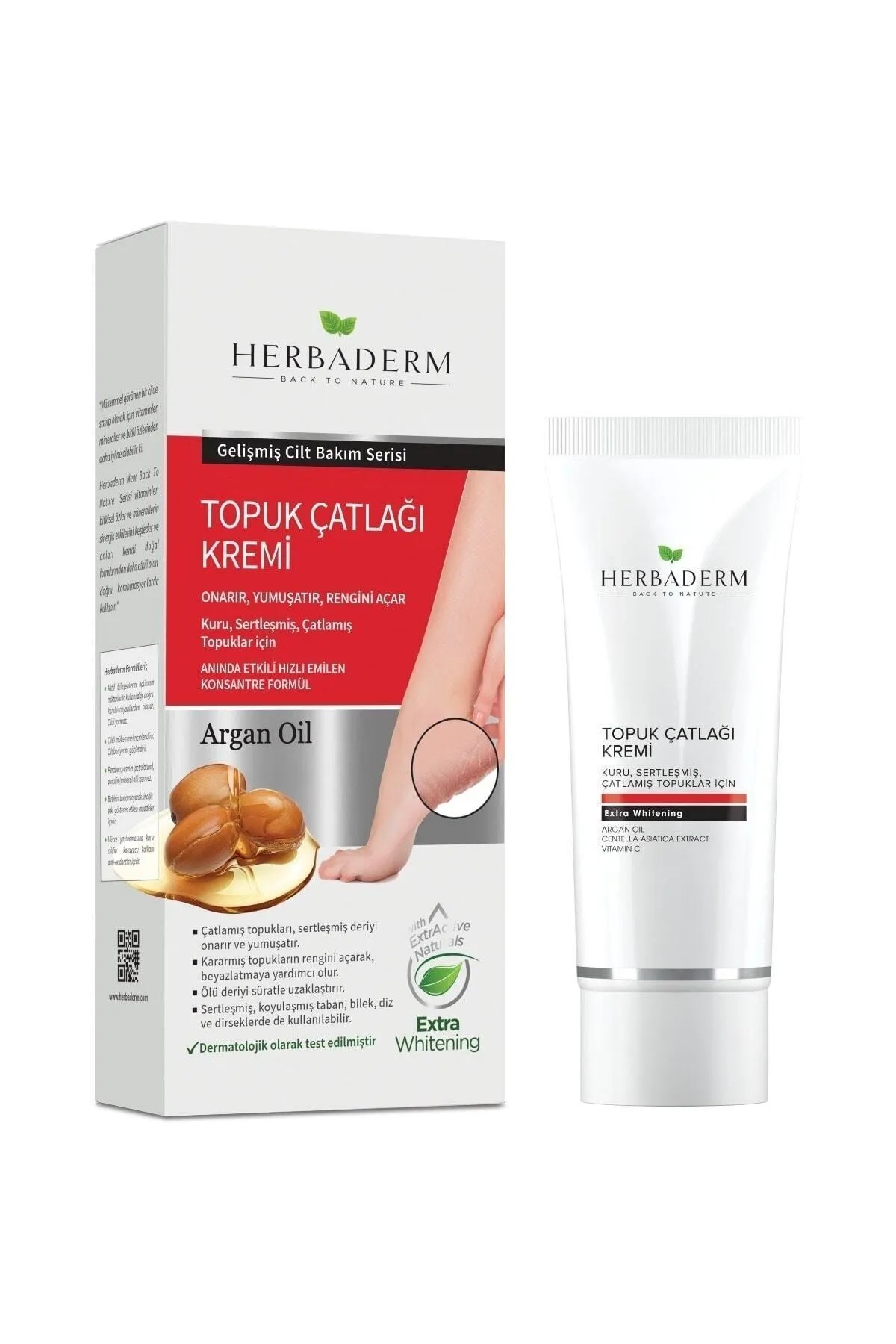 Herbaderm Ayak Ve Topuk Çatlaklarına Karşı Bakım Kremi Argan Yağlı 60 ml