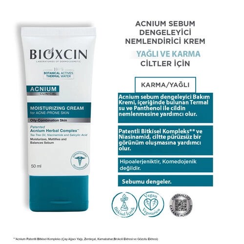 Bioxcin Akne Eğilimli Cilt Nemlendirici Krem 50 mL