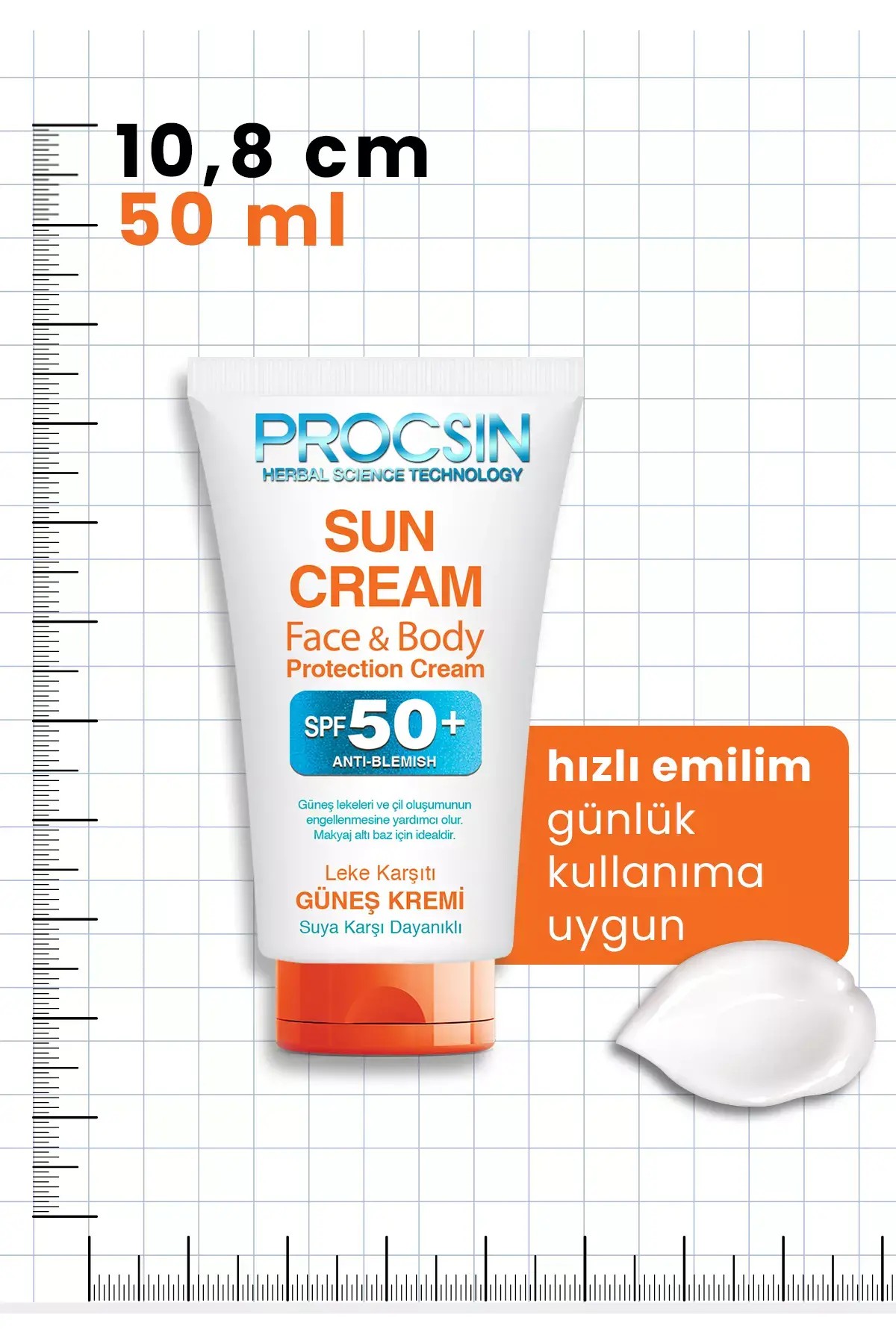 PROCSIN Koyu Leke Karşıtı Yüksek Uv Korumalı SPF 50+ Güneş Kremi 50 ML