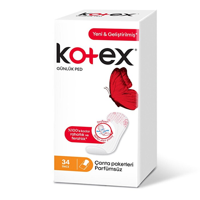 Kotex 34 İnce Günlük Ped