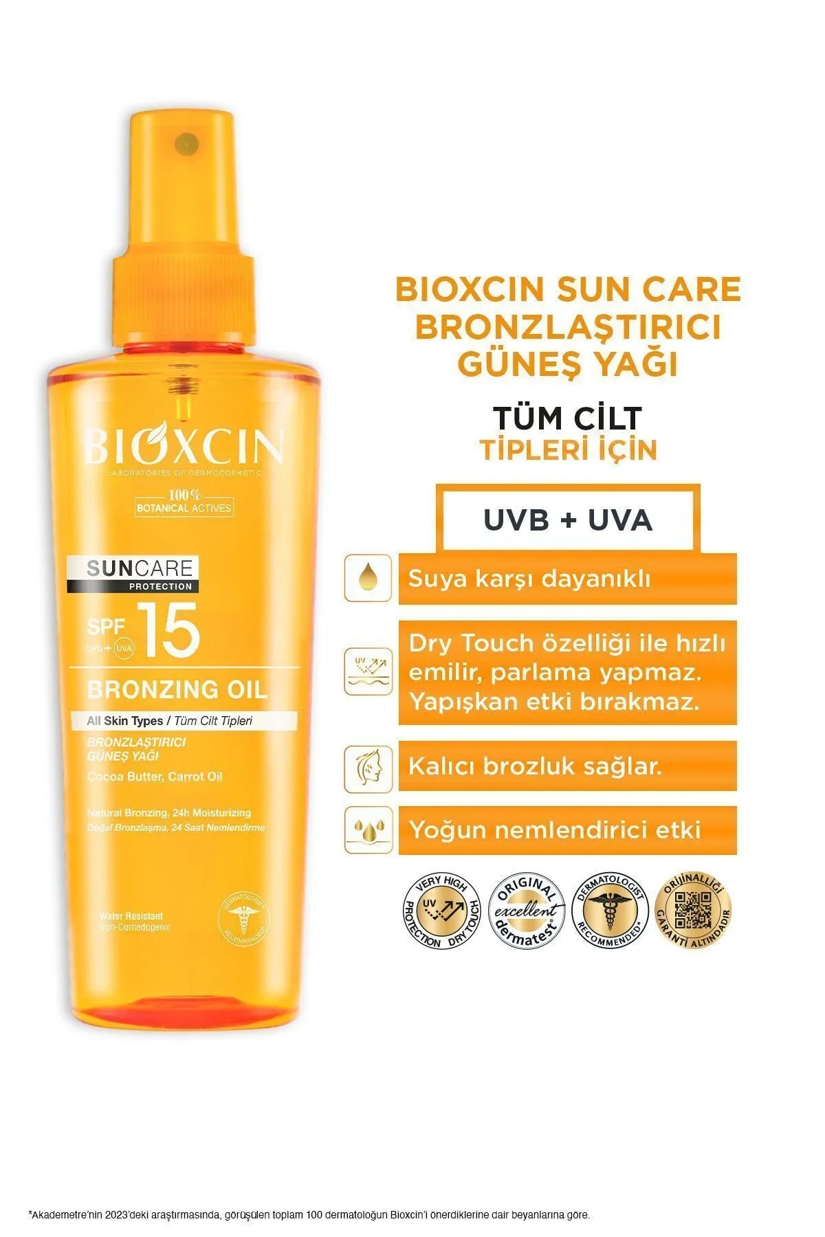 Bioxcin Spf15 Bronzlaştırıcı Yağ