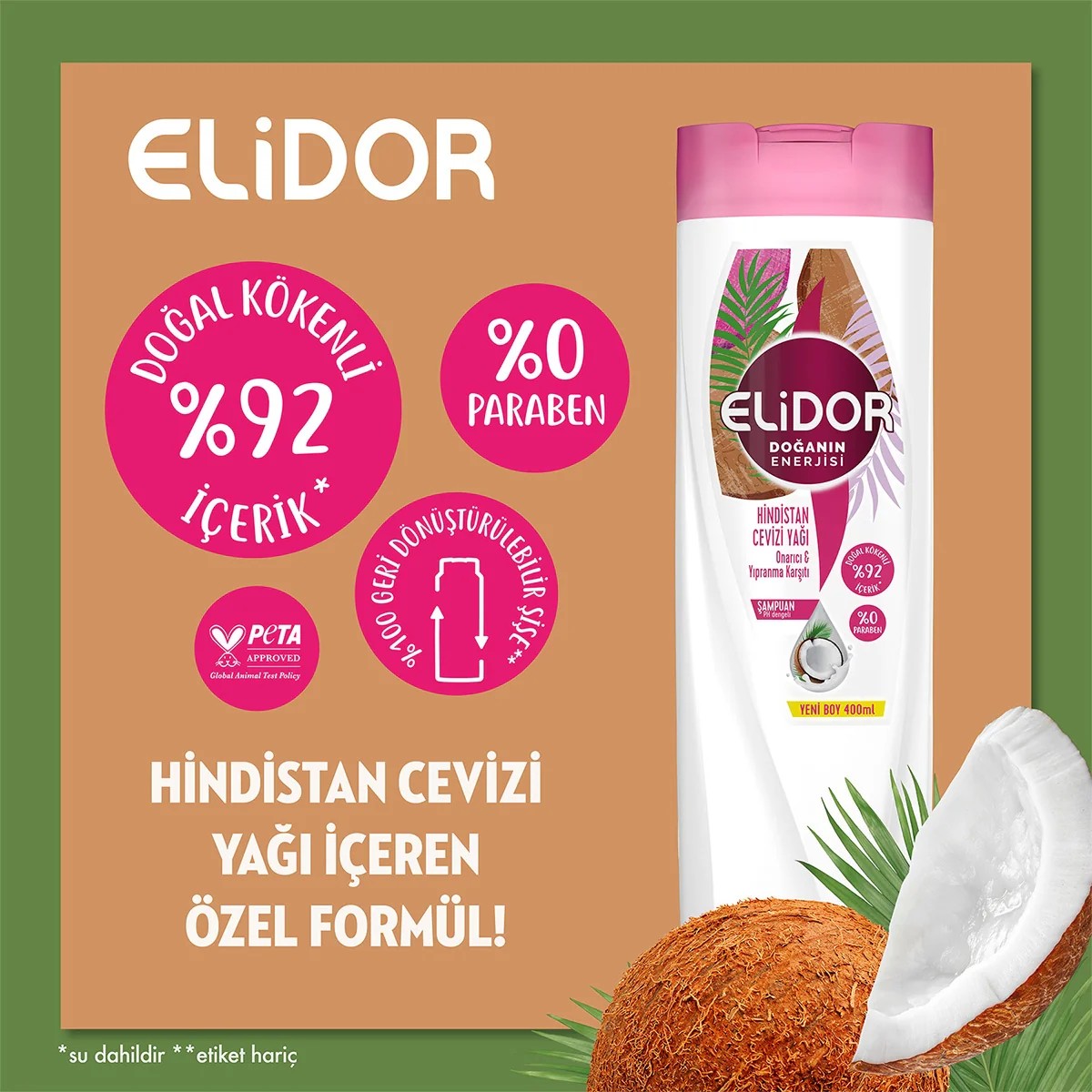 Elidor Hindistan Ceviz Yağı Şampuan