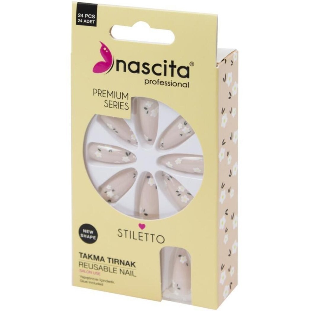 NASCİTA TAKMA TIRNAK ÇİÇEKLİ 24LÜ