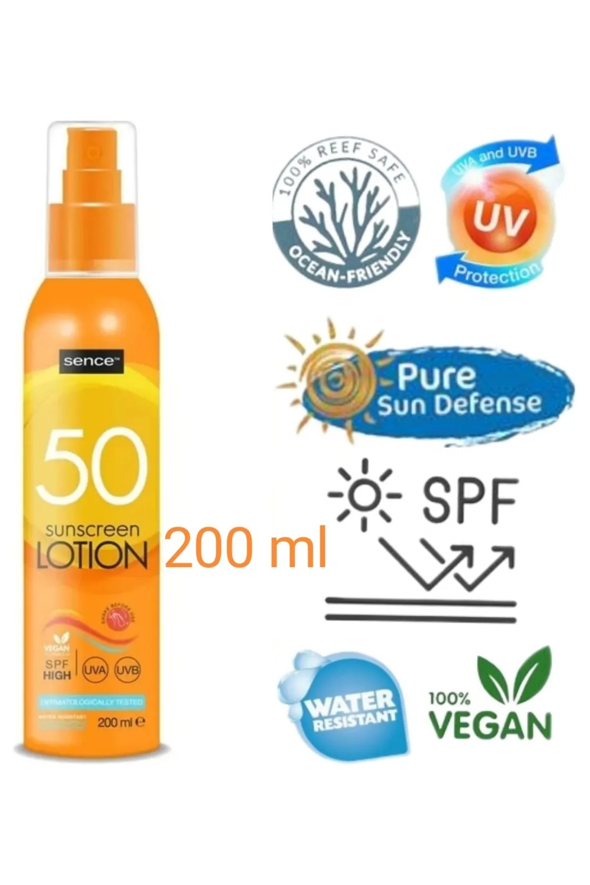 Sence Spf50 Güneş Losyonu 200 mL