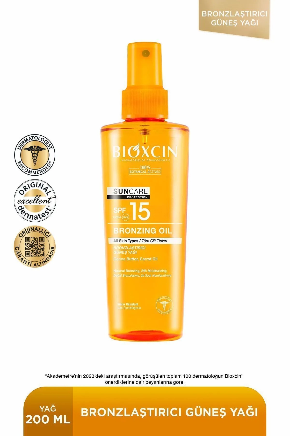 Bioxcin Spf15 Bronzlaştırıcı Yağ