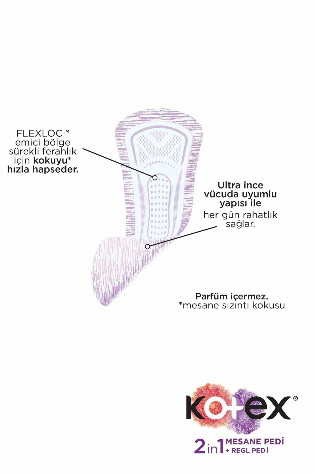 Kotex Mesane Ve Regl Ekstra Uzun Günlük Ped