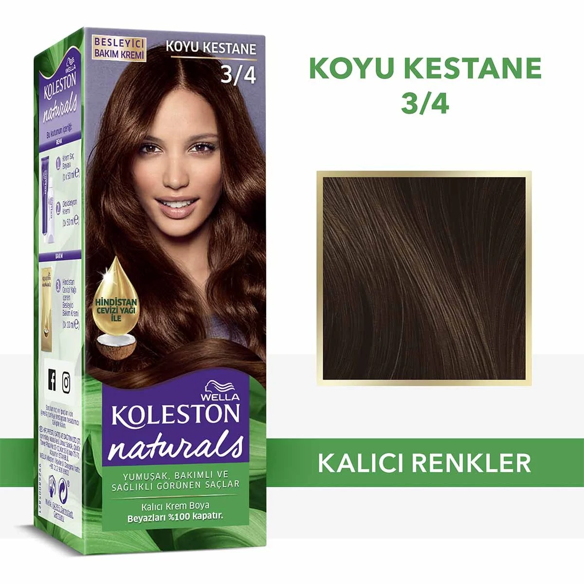 Koleston Naturals Saç Boyası Koyu Kestane 3-4