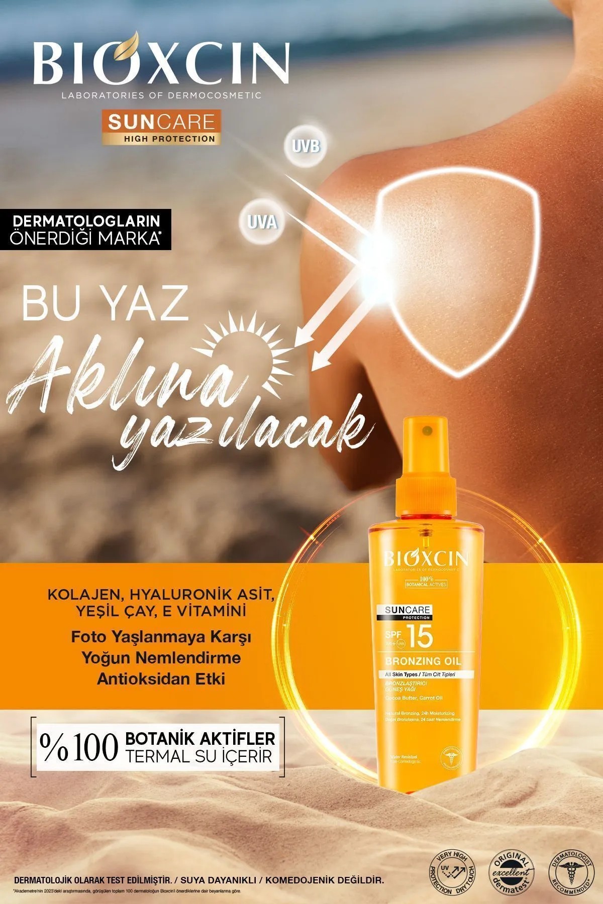 Bioxcin Spf15 Bronzlaştırıcı Yağ