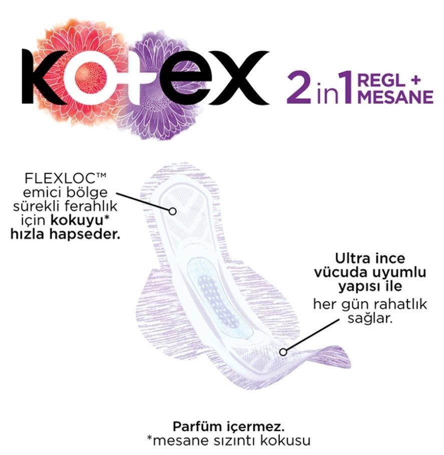 Kotex 2İn1 Mesane Ve Regl Pedi 12'Li Ultra Uzun