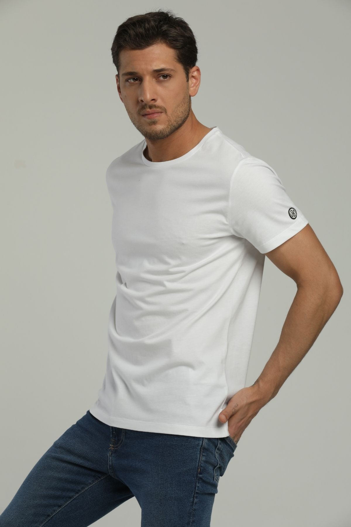 Yuvarlak Yaka Beyaz Regular Fit Organik Pamuk T-Shirt