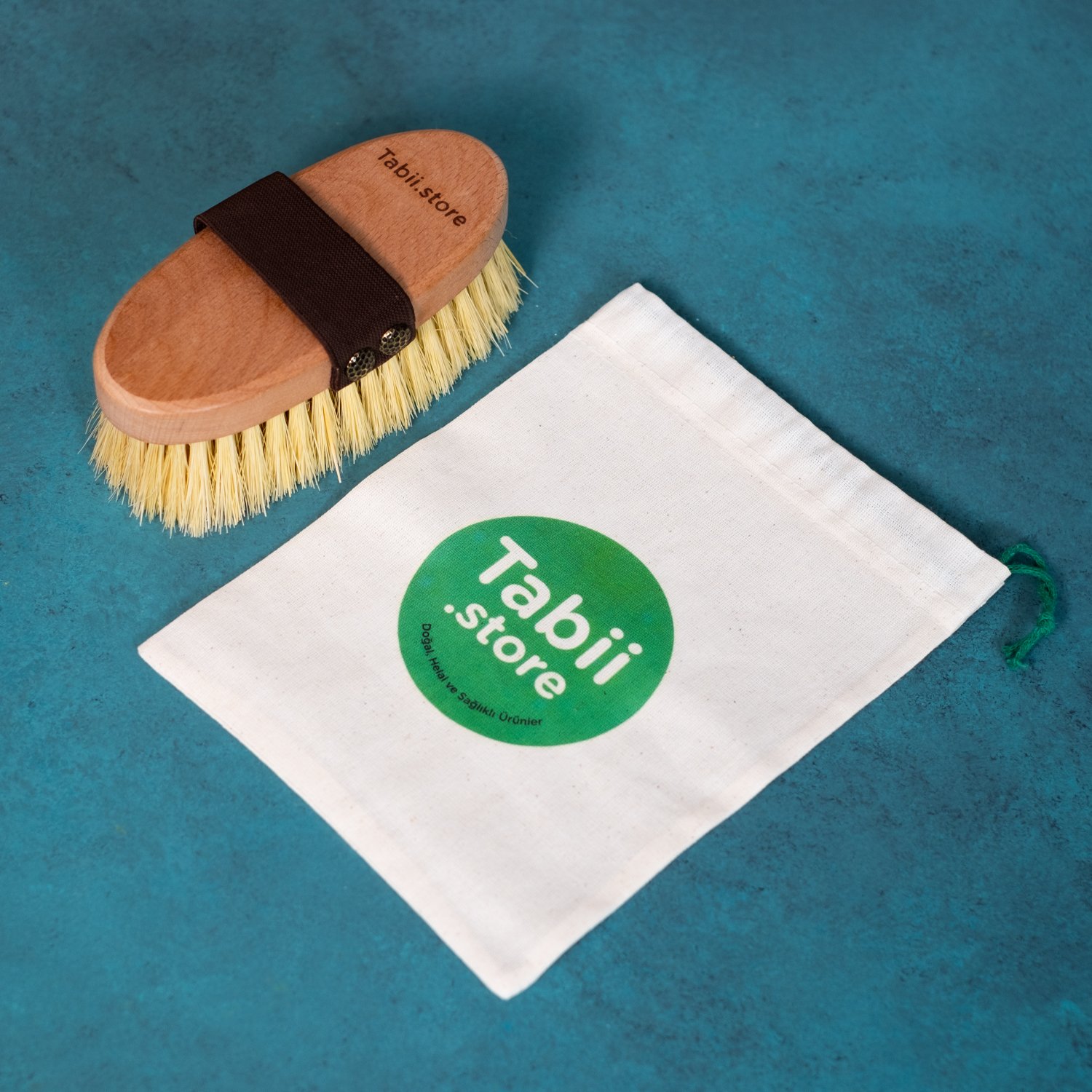 Tabii Store - Vegan Selülit ve Vücut Fırçası %100 Doğal - Pamuklu Özel Ham Bez Kese Hediyeli
