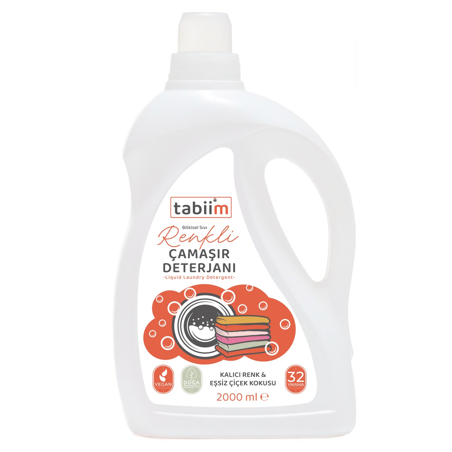 Tabii'm Bitkisel Sıvı Çamaşır Deterjanı Renkliler 2 L