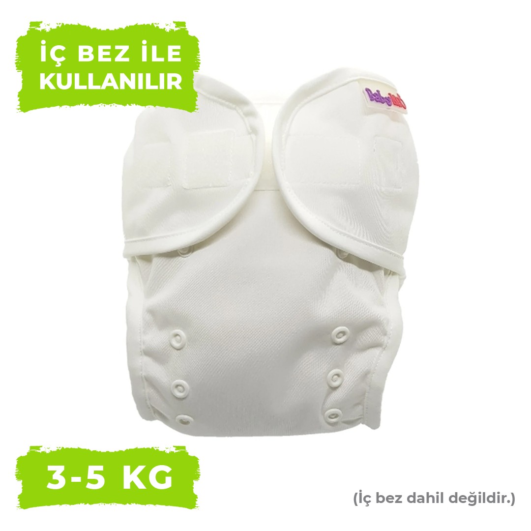 BabyNEO - Yenidoğan Yıkanabilir Bebek Bezi Sızdırmaz Dış Bez Cover – Beyaz