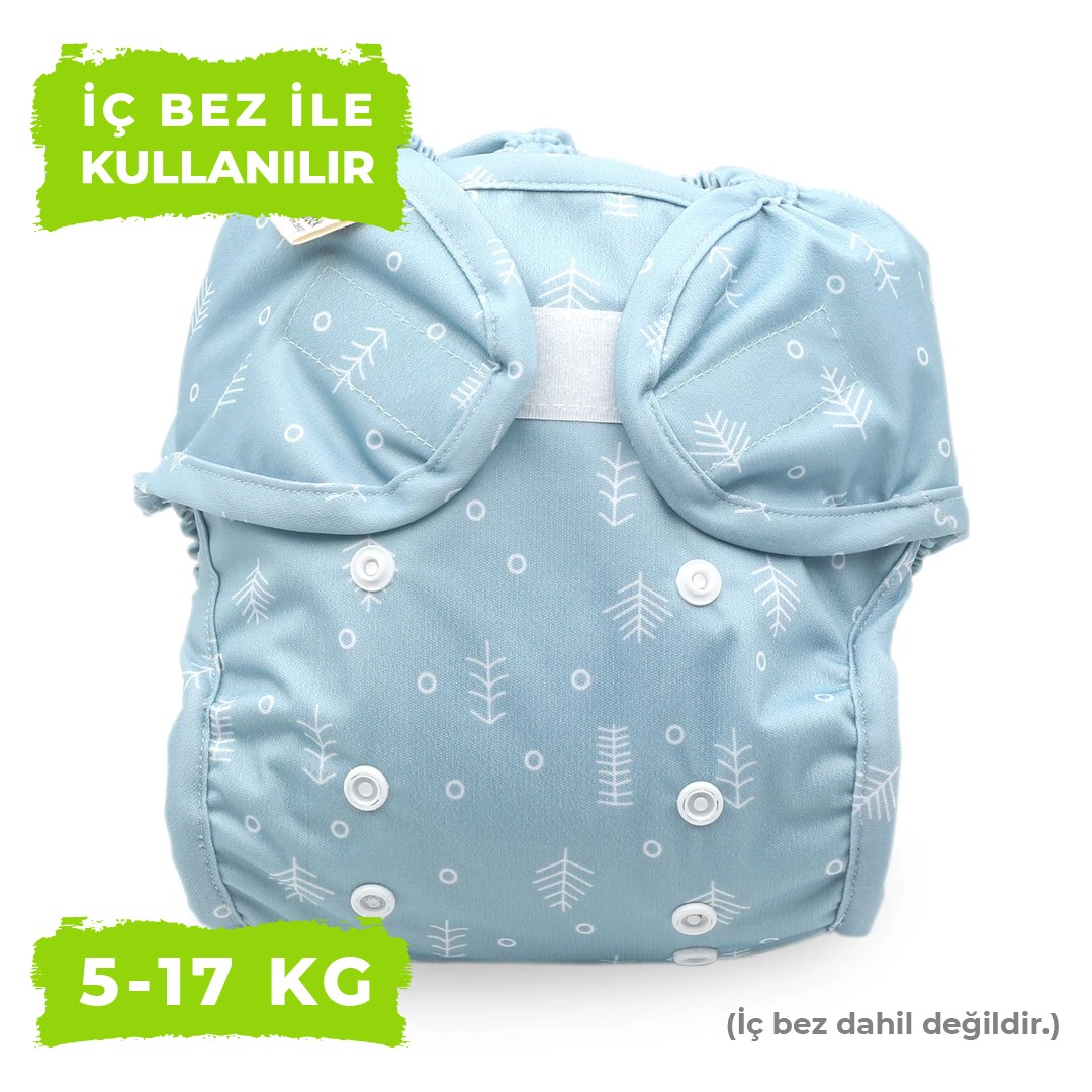 Tabii Store - Yıkanabilir Bebek Bezi Dış Bez-Tek Beden Sızdırmaz Cover Buz Mavisi