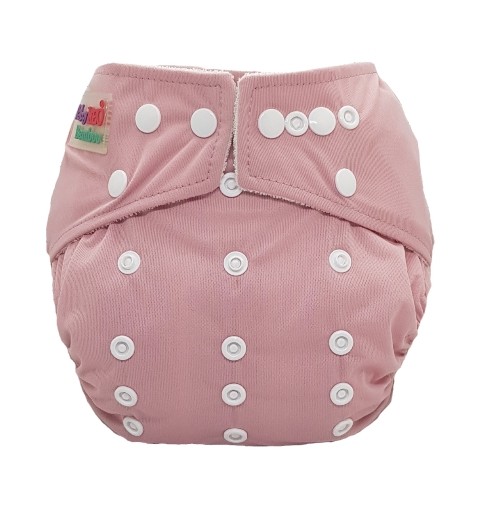 BabyNEO - Tek Beden Bambu Yıkanabilir Bebek Bezi Sızdırmaz Dış Bez Pocket - Pembe