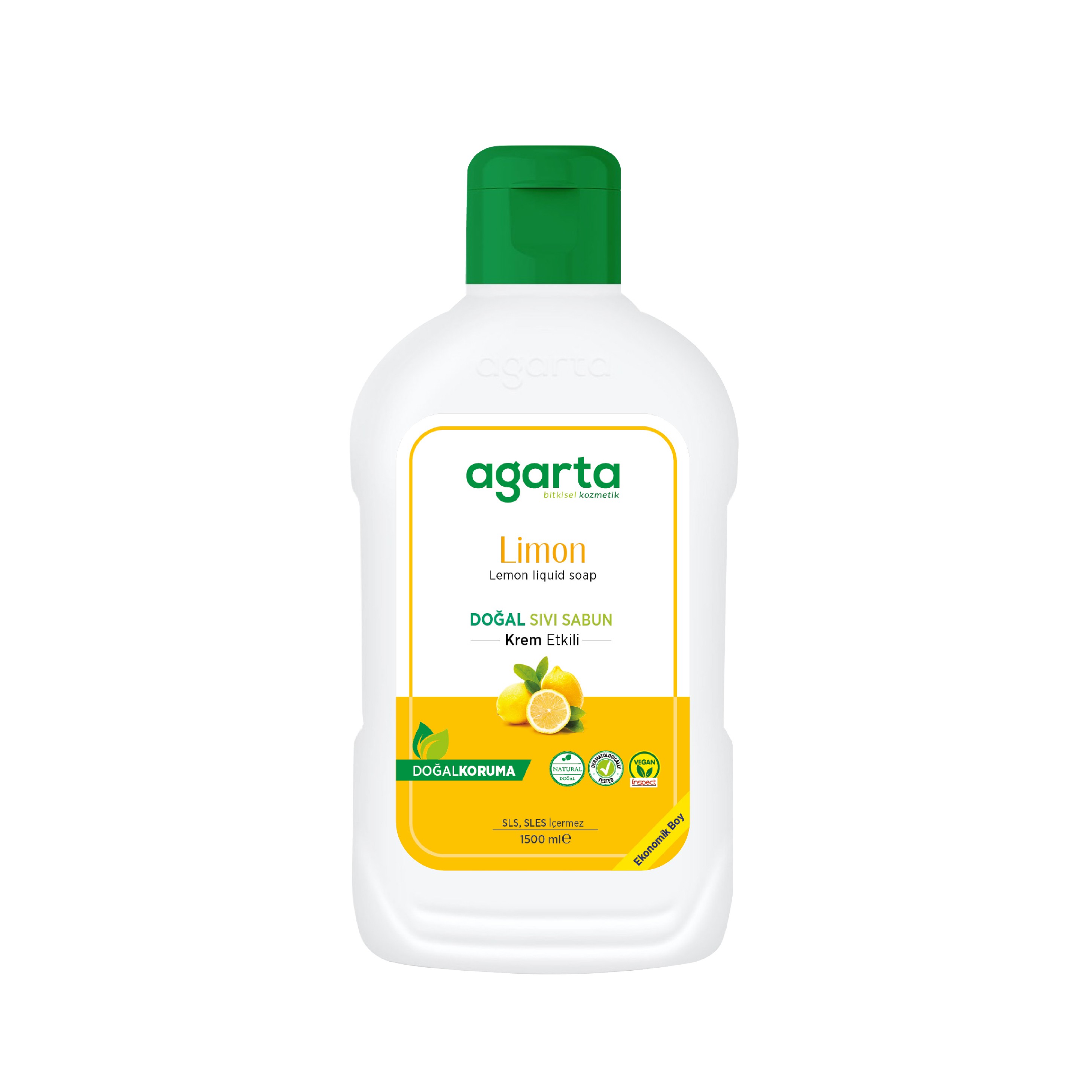 Agarta - Doğal Krem Etkili Sıvı Sabun Limon 1500 ML