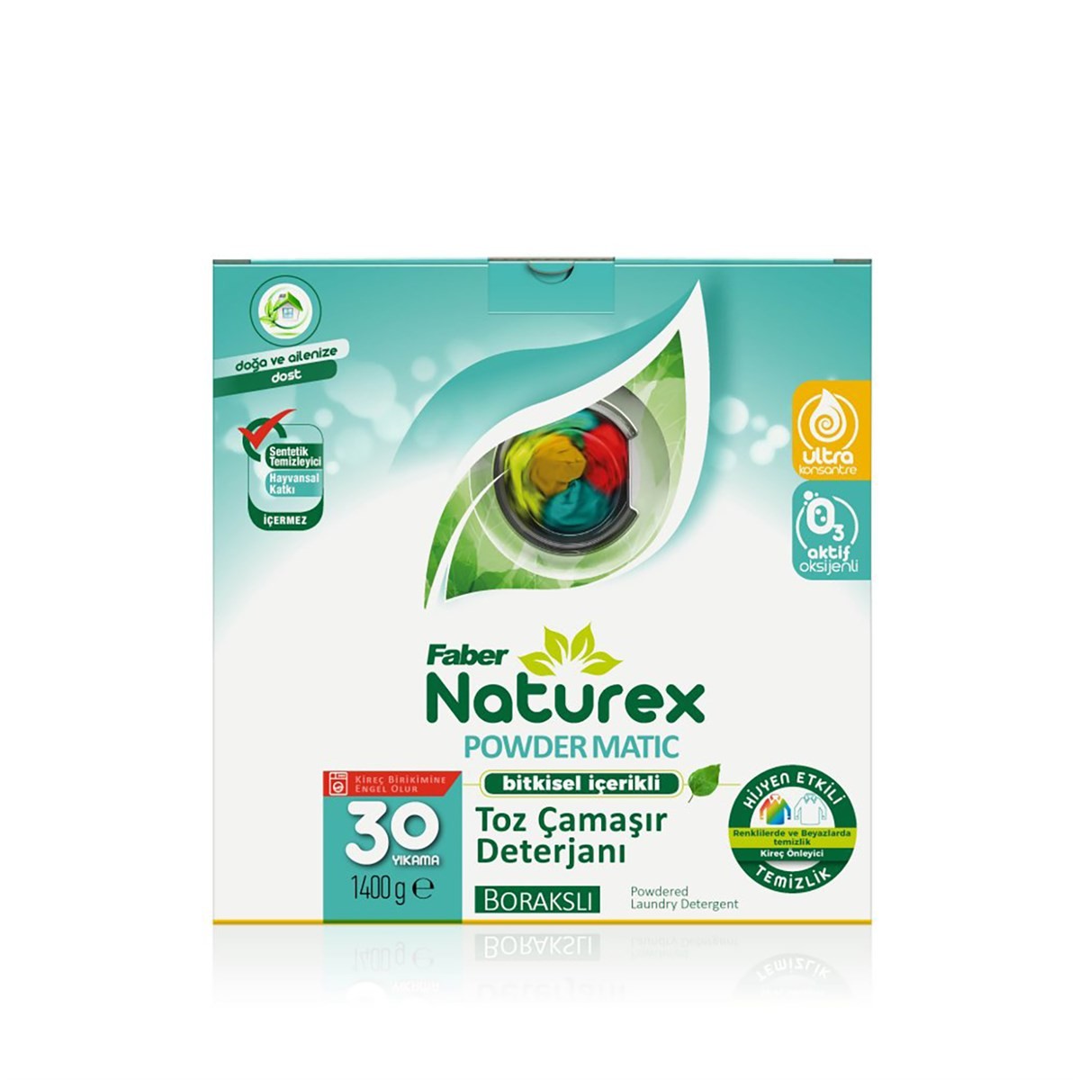 Faber Naturex - Bitkisel İçerikli Toz Çamaşır Deterjanı - Powder Matic - 1.4 Kg Kutu