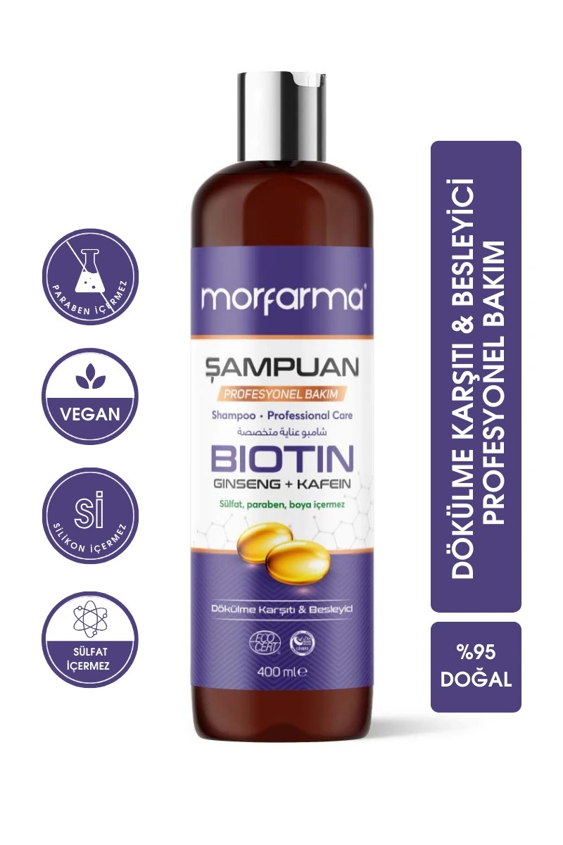 Yeşilmarka - Morfarma Profesyonel Bakım Şampuanı 400 ML - Biotin + Ginseng + Kafein