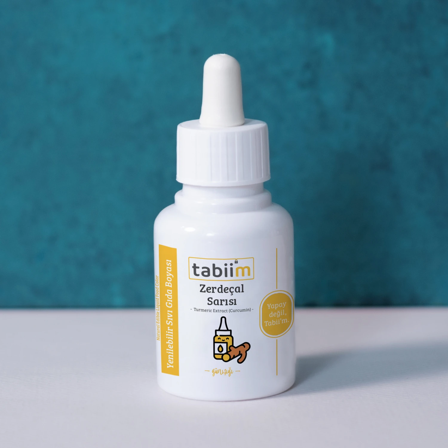 Tabii’m Yenilebilir Sıvı Gıda Boyası Zerdeçal Sarısı 20 Gr