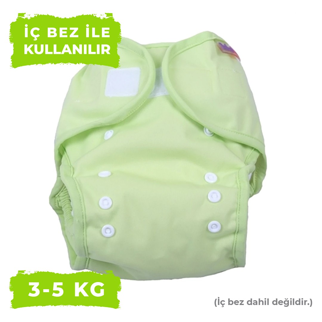 BabyNEO - Yenidoğan Yıkanabilir Bebek Bezi Sızdırmaz Dış Bez Cover - Lime