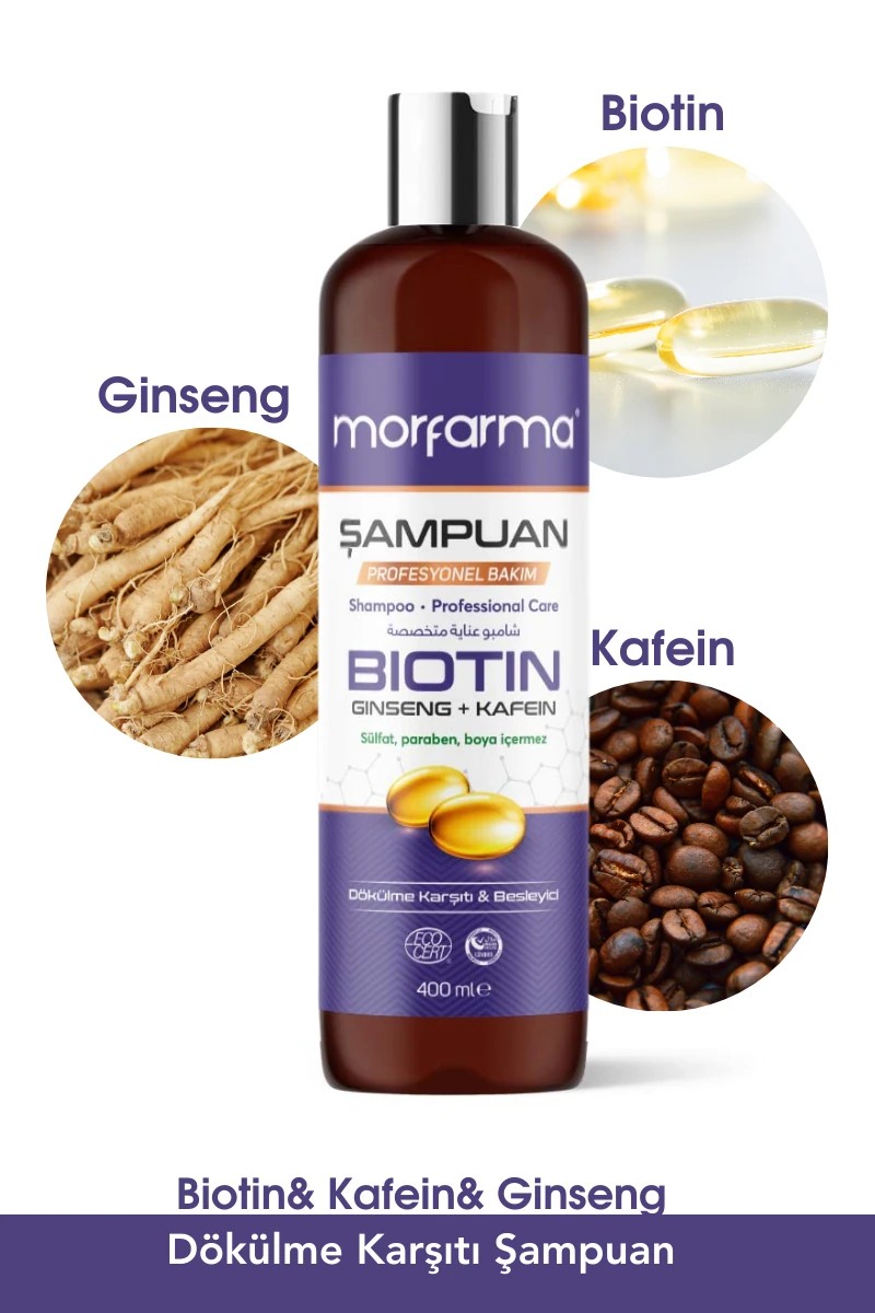 Yeşilmarka - Morfarma Profesyonel Bakım Şampuanı 400 ML - Biotin + Ginseng + Kafein
