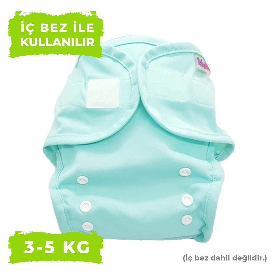 BabyNEO - Yenidoğan Yıkanabilir Bebek Bezi Sızdırmaz Dış Bez Cover - Mint