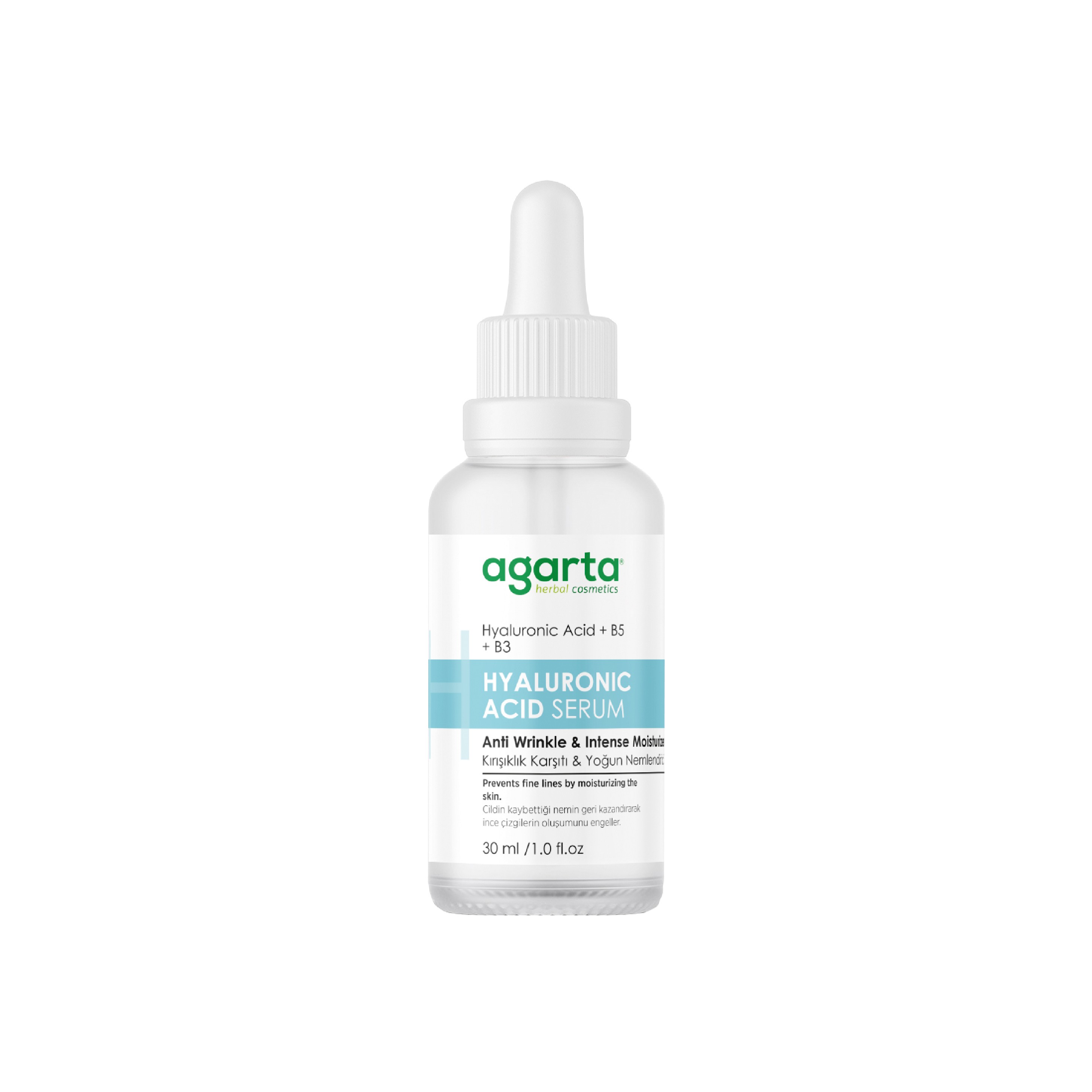 Agarta - Doğal Yaşlanma Karşıtı Yoğun Nemlendirici Bakım Serumu 30 ML (Hyaluronic Acid+ B3)