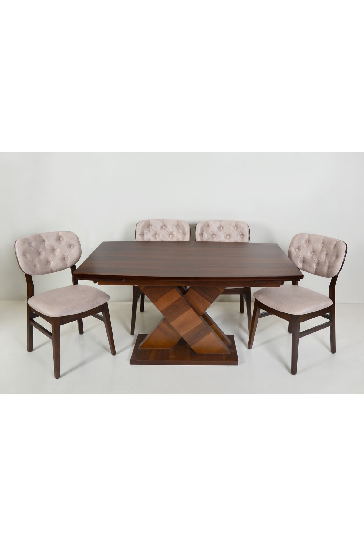 Cappadocia Extendable Walnut Veneer Table / Erciyes Kitchen Table Set