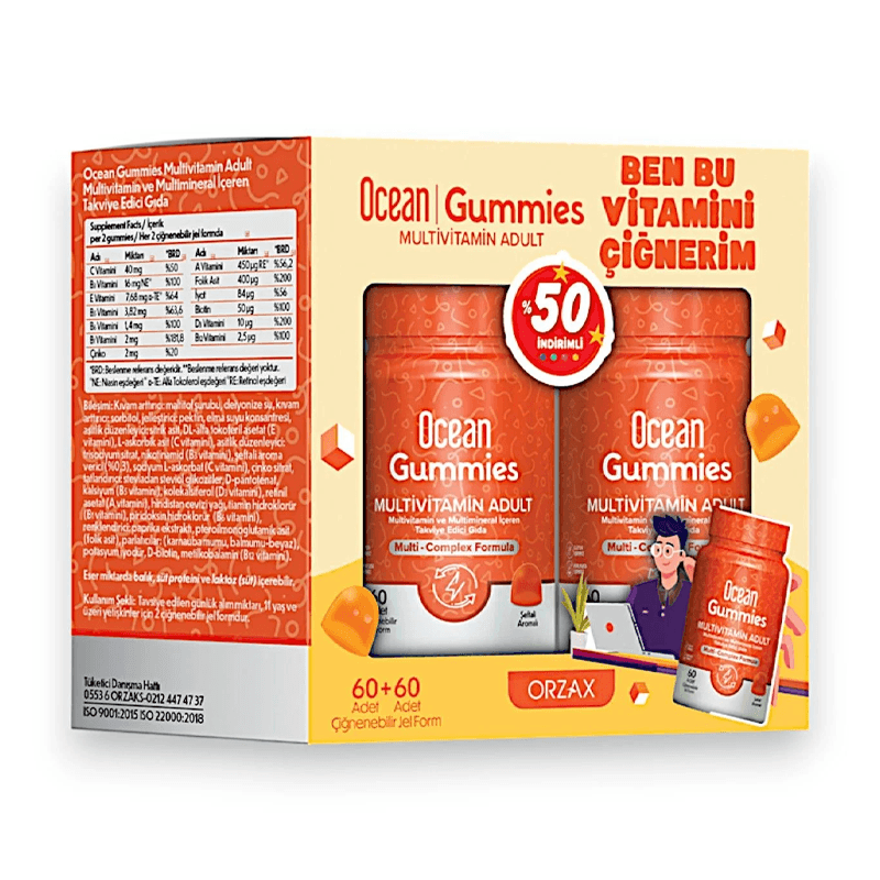 Ocean Gummies Multivitamin Adult 60 Tablet x 2 Adet